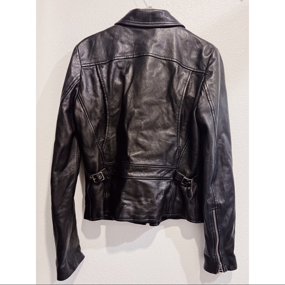 Vintage Ralph Lauren Black Leather Moto Jacket - Picture 3 of 4